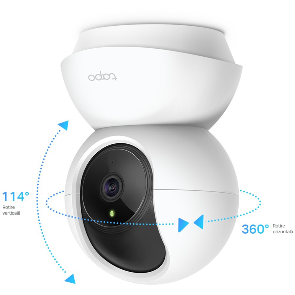 Camera IP Wireless interior TP-LINK Tapo TC70, 2MP, Full HD 1080p, IR, Night Vision, alb