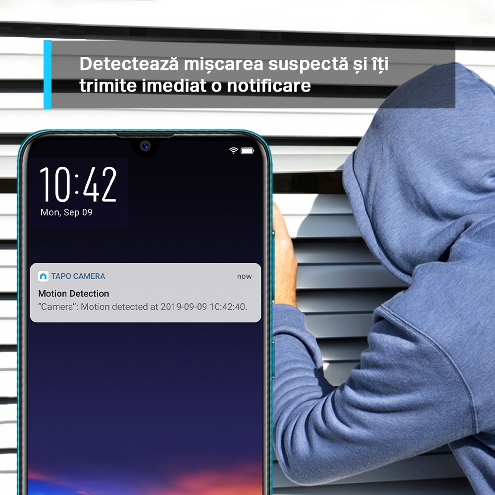 Camera IP Wireless interior TP-LINK Tapo TC70, 2MP, Full HD 1080p, IR, Night Vision, alb