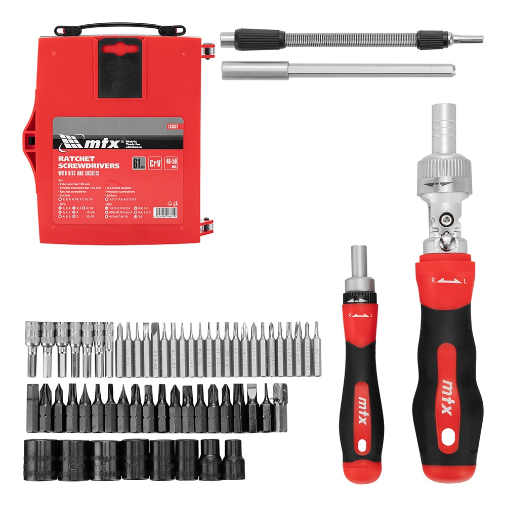 Trusa surubelnite clichet MTX Sibrteh 13363, CrV, 61 piese
