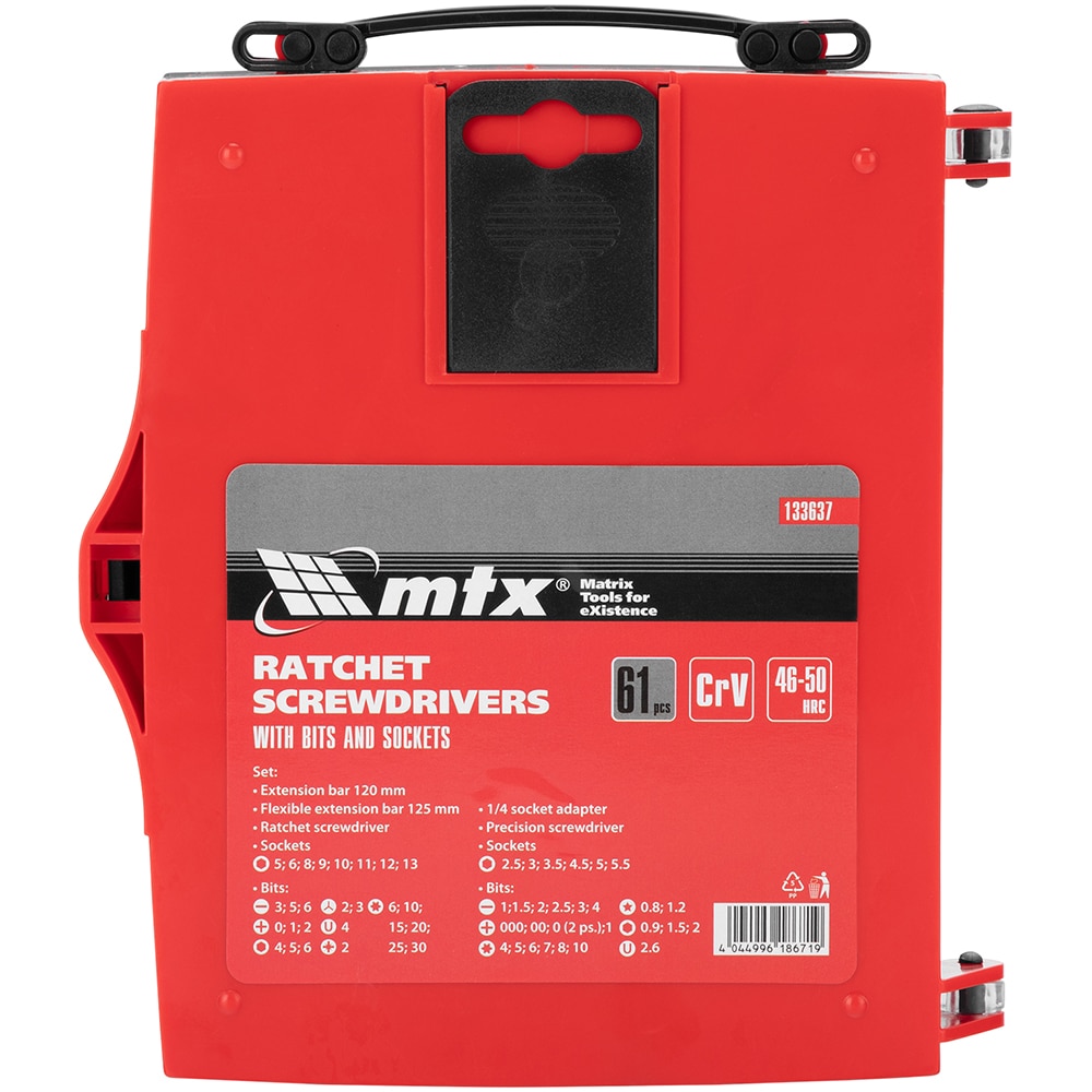 Trusa surubelnite clichet MTX Sibrteh 13363, CrV, 61 piese