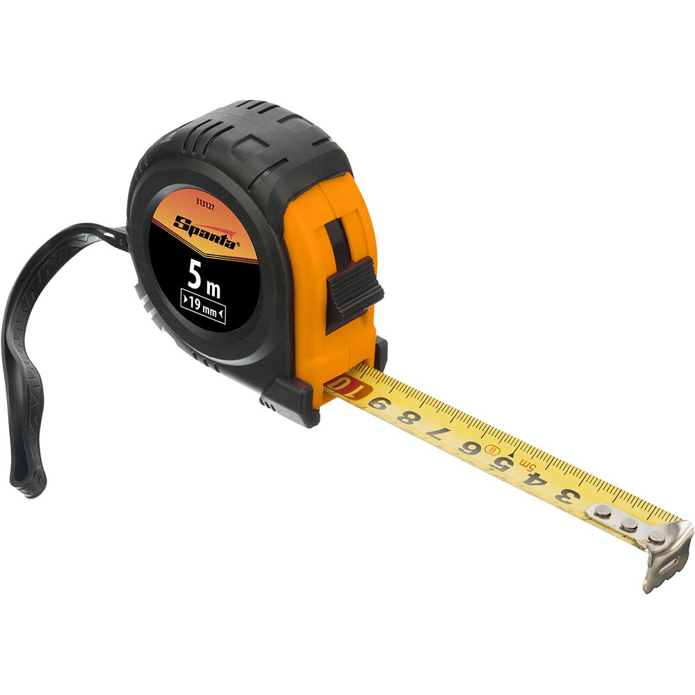 Ruleta elastica SPARTA 313127, 5m x 18 mm, plastic, negru