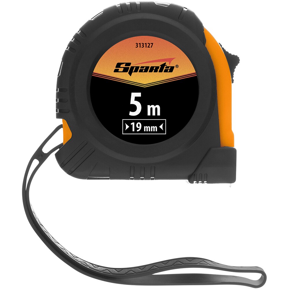 Ruleta elastica SPARTA 313127, 5m x 18 mm, plastic, negru