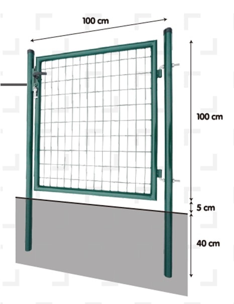 Poarta cu stalp, simpla, verde, 100 x 100 cm  Blooma