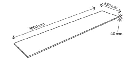 Blat de lucru lemn, stejar inchis, 300 x 62 x 4 cm GoodHome Hinita