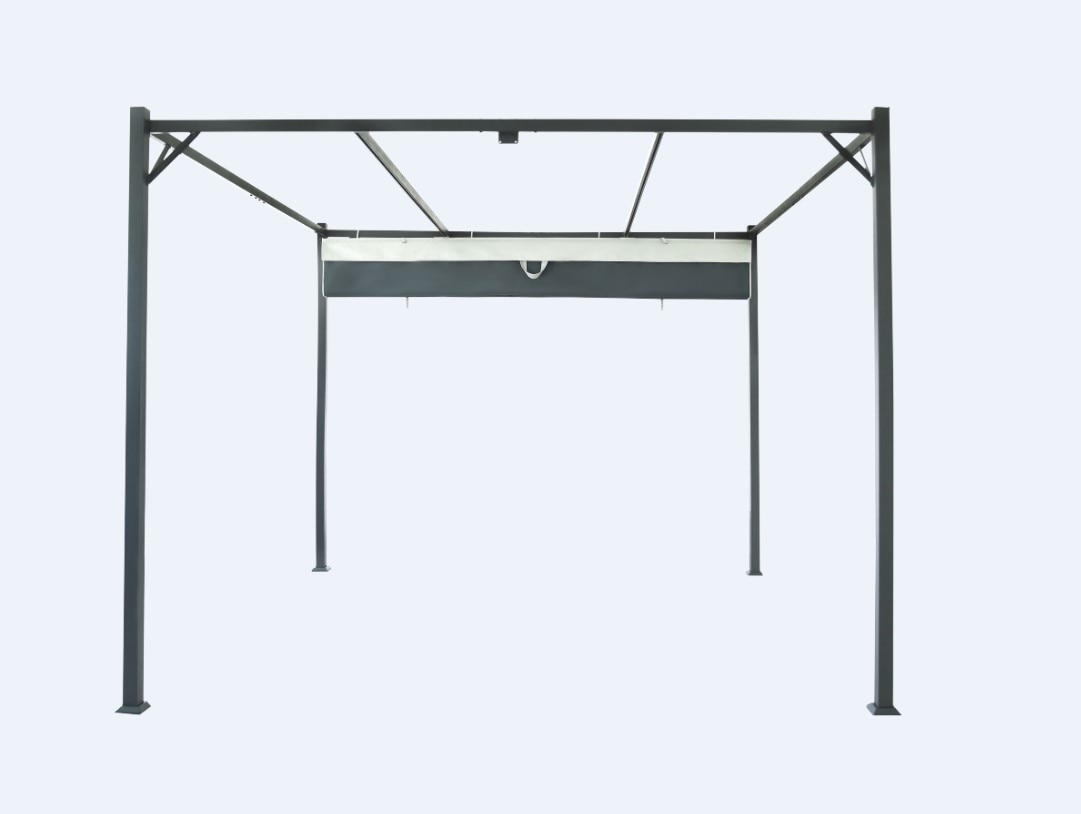 Pergola gradina Klikstrom Alize, otel/ poliester, 3 x 3 x 2.32 m, gri