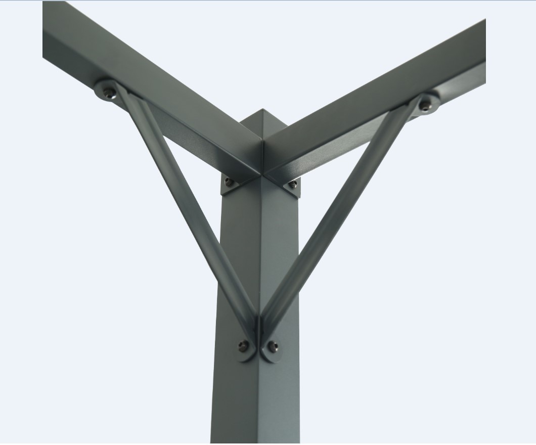 Pergola gradina Klikstrom Alize, otel/ poliester, 3 x 3 x 2.32 m, gri