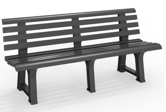 Banca cu spatar, plastic, antracit, 145x49x74cm  Orhideea