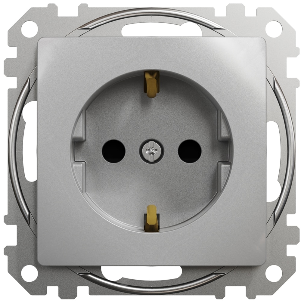 Priza SCHNEIDER Sedna Design SDD113021, IP20, Obturatoare, aluminiu