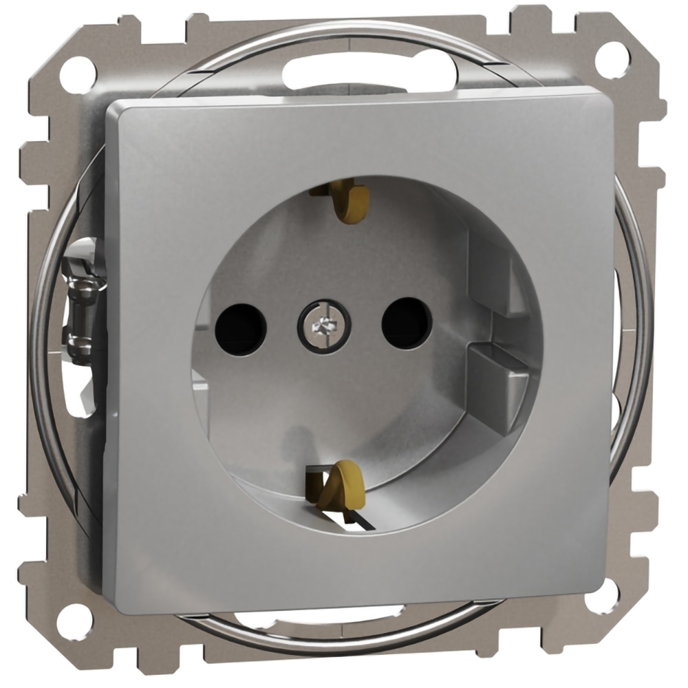 Priza SCHNEIDER Sedna Design SDD113021, IP20, Obturatoare, aluminiu