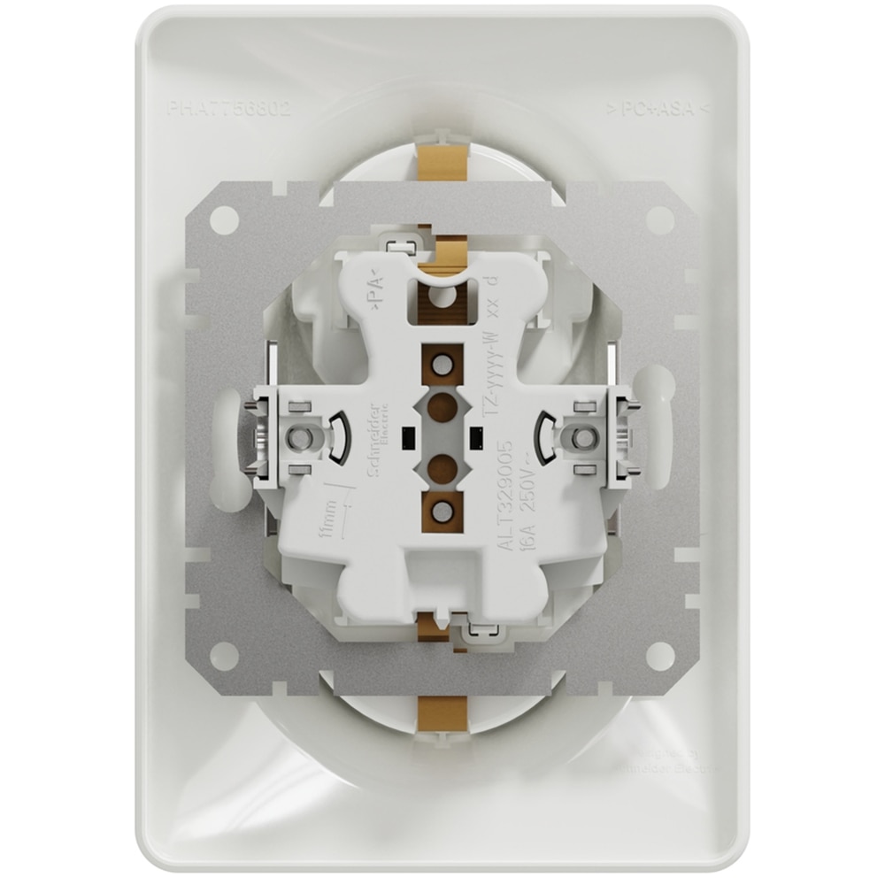 Priza dubla SCHNEIDER Sedna Design SDD311221, IP20, Obturatoare, alb