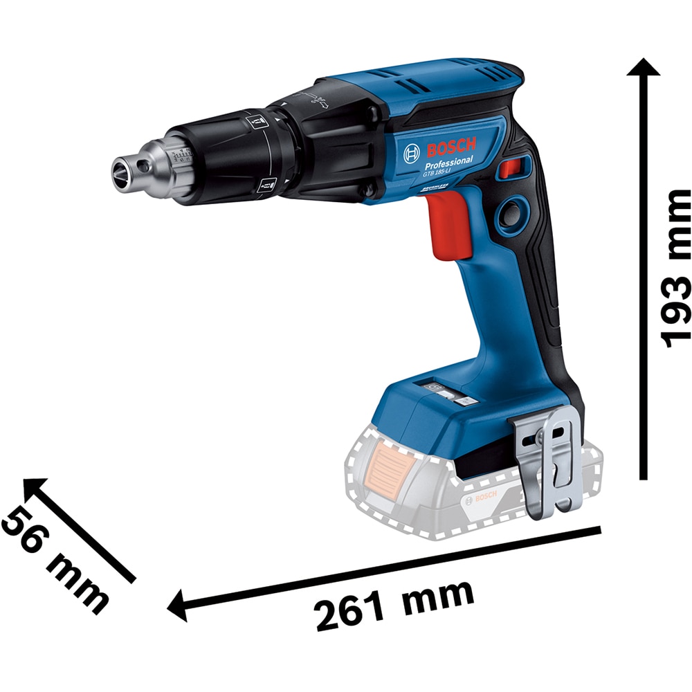 Masina de gaurit si insurubat (bormasina) BOSCH Professional GTB 185-LI, 4500rpm, mandrina HEX 1/4", 32nm, 2Ah