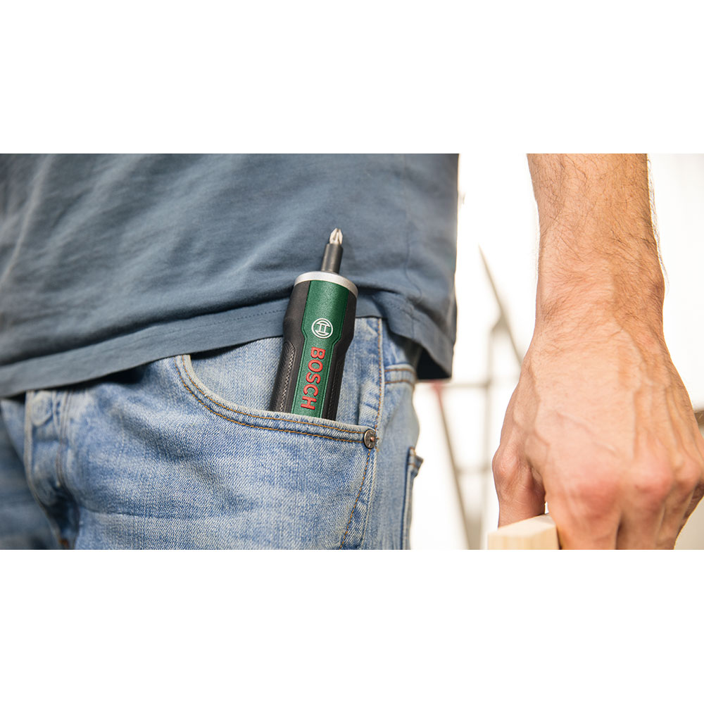 Surubelnita electrica BOSCH Pushdrive, 5 Nm, mandrina HEX, 1.5 Ah, verde