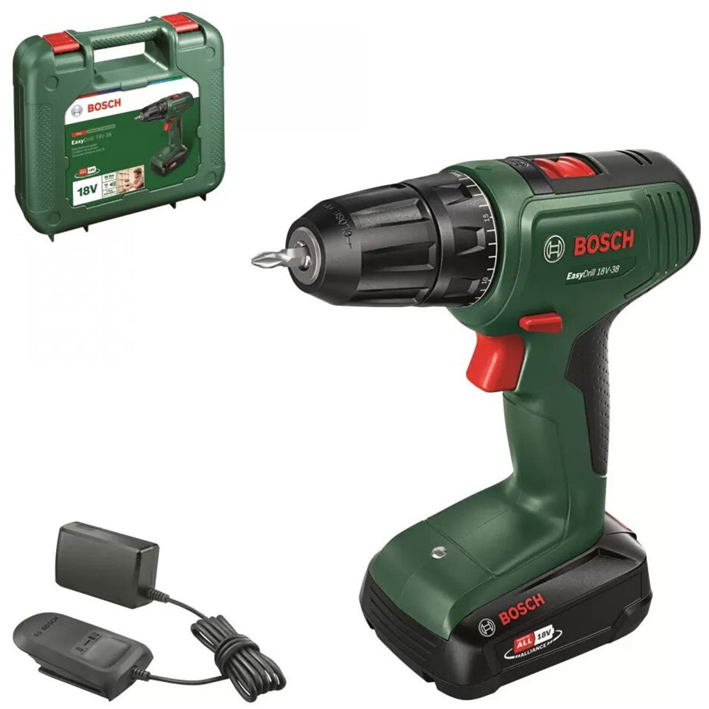 Masina de gaurit si insurubat (bormasina) BOSCH Easydrill 18V, mandrina Rapida, 1.5 Ah, verde