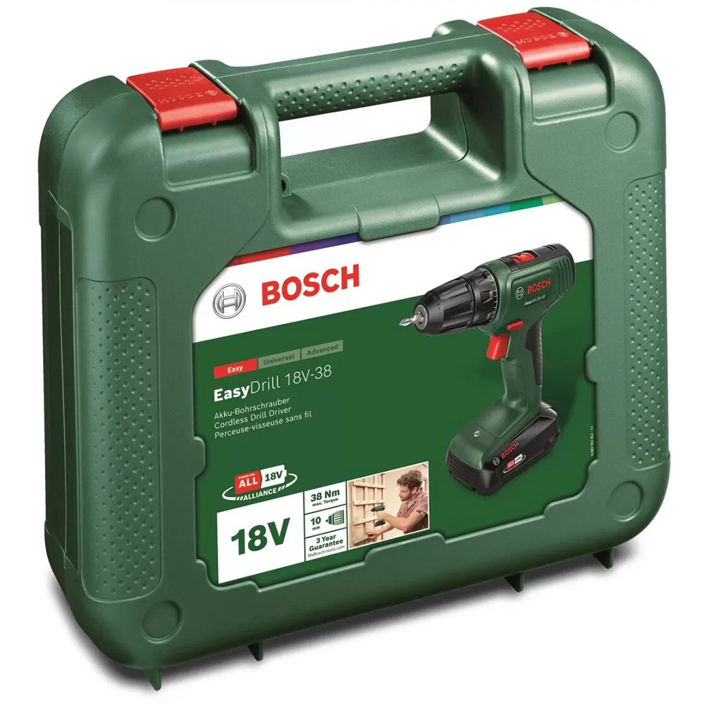 Masina de gaurit si insurubat (bormasina) BOSCH Easydrill 18V, mandrina Rapida, 1.5 Ah, verde
