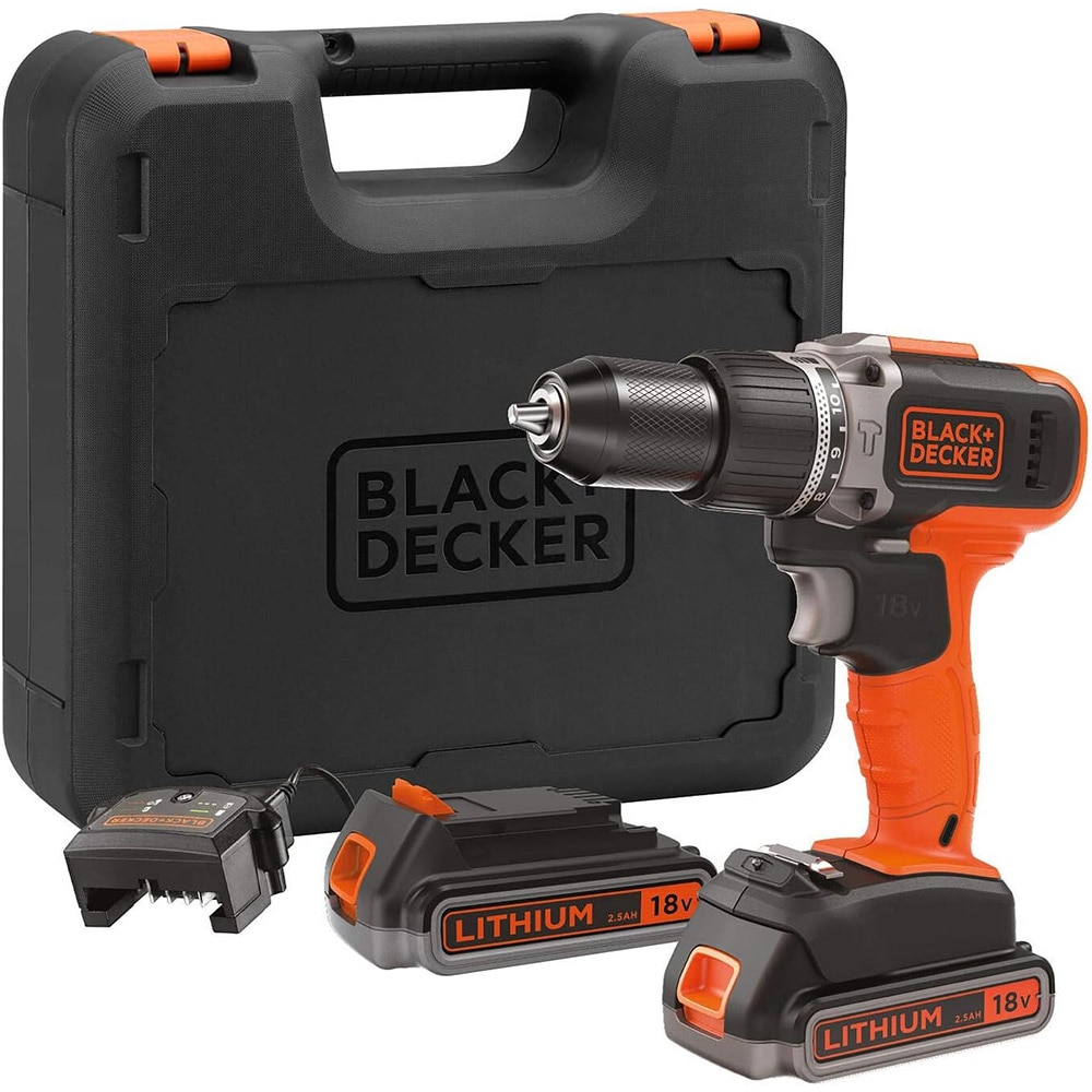 Masina de gaurit si insurubat (bormasina) BLACK&DECKER BCD003ME2K-QW, 18V, 2 x 2.5 Ah, 1400rpm