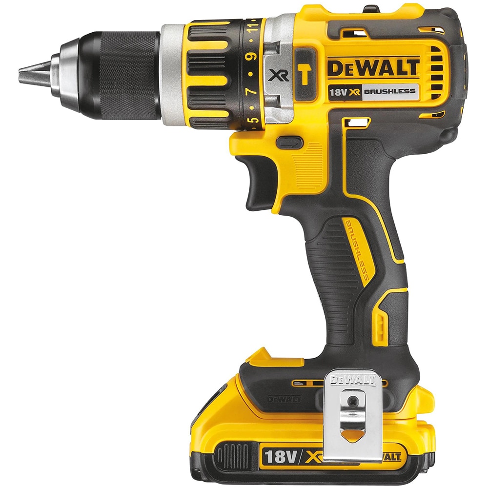 Masina de gaurit si insurubat (bormasina) DEWALT DCD795D2, 18V, 2Ah, 360W, 2000RPM, mandrina rapida 13mm, 2 acumulatori