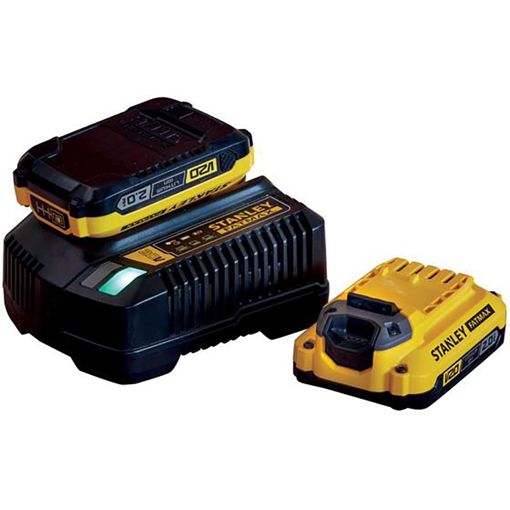 Set incarcator si acumulator pentru scule electrice STANLEY FatMax V20, 18V, 2 x 2.0Ah, Li Ion