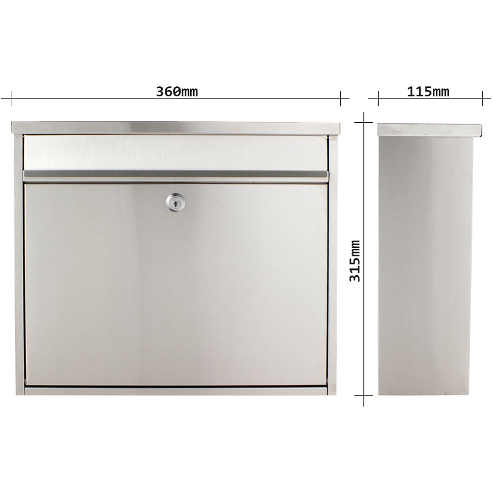 Cutie postala ROTTNER Hochhaus II, Inchidere cheie, 115 x 360 x 315 mm, inox