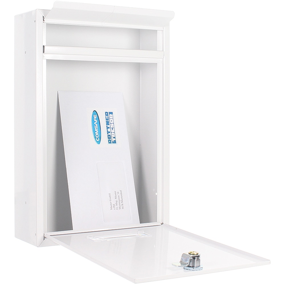 Cutie postala ROTTNER Tarvis, Inchidere cheie, 90 x 215 x 320 mm, alb