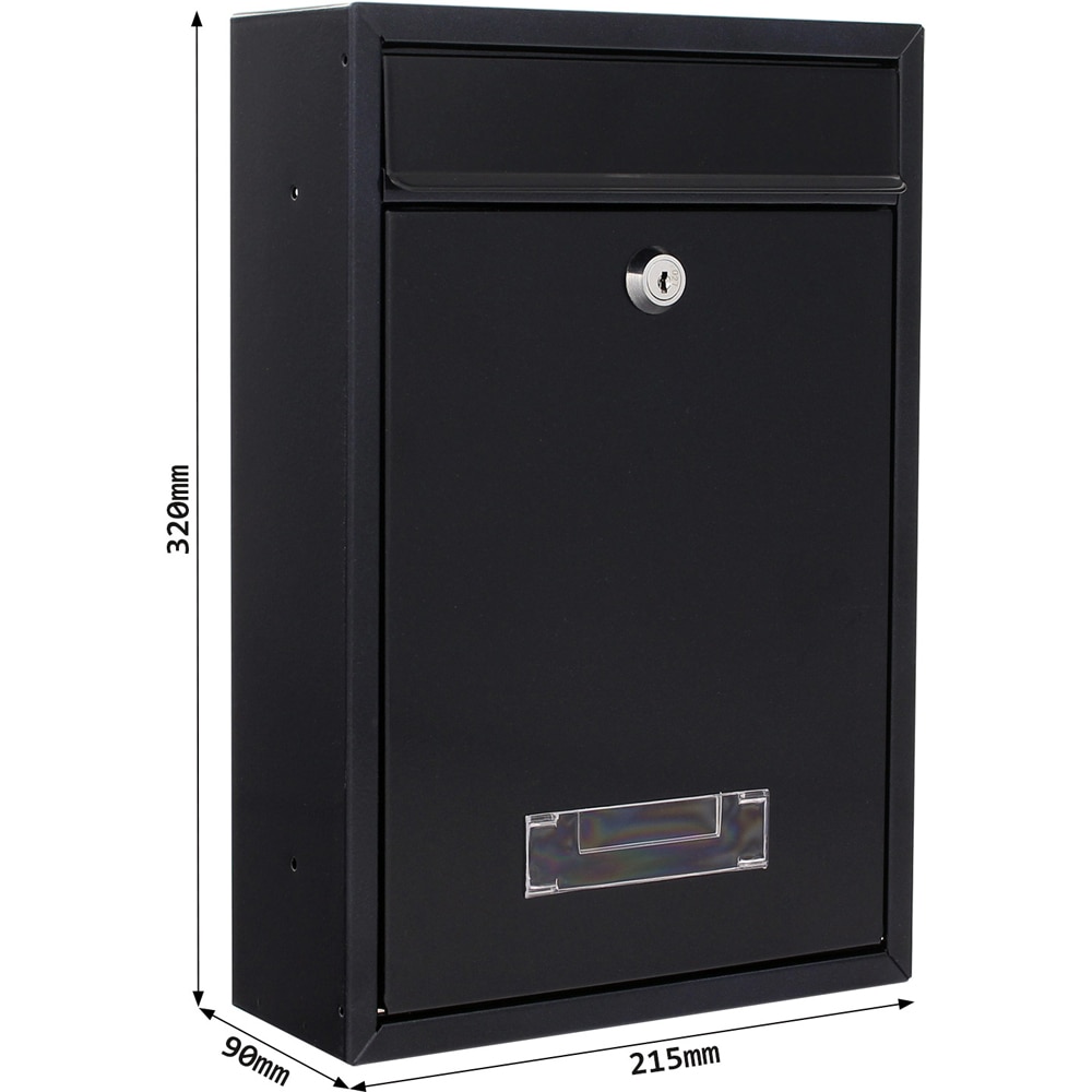 Cutie postala ROTTNER Tarvis, Inchidere cheie, 90 x 215 x 320 mm, antracit