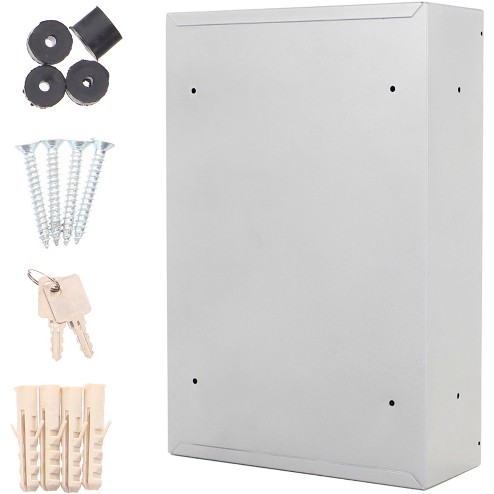 Cutie postala ROTTNER Tarvis, Inchidere cheie, 90 x 215 x 320 mm, argintiu