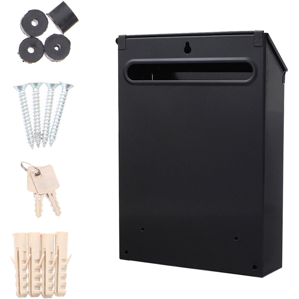 Cutie postala ROTTNER Udine, Inchidere cheie, 70 x 215 x 300 mm, negru