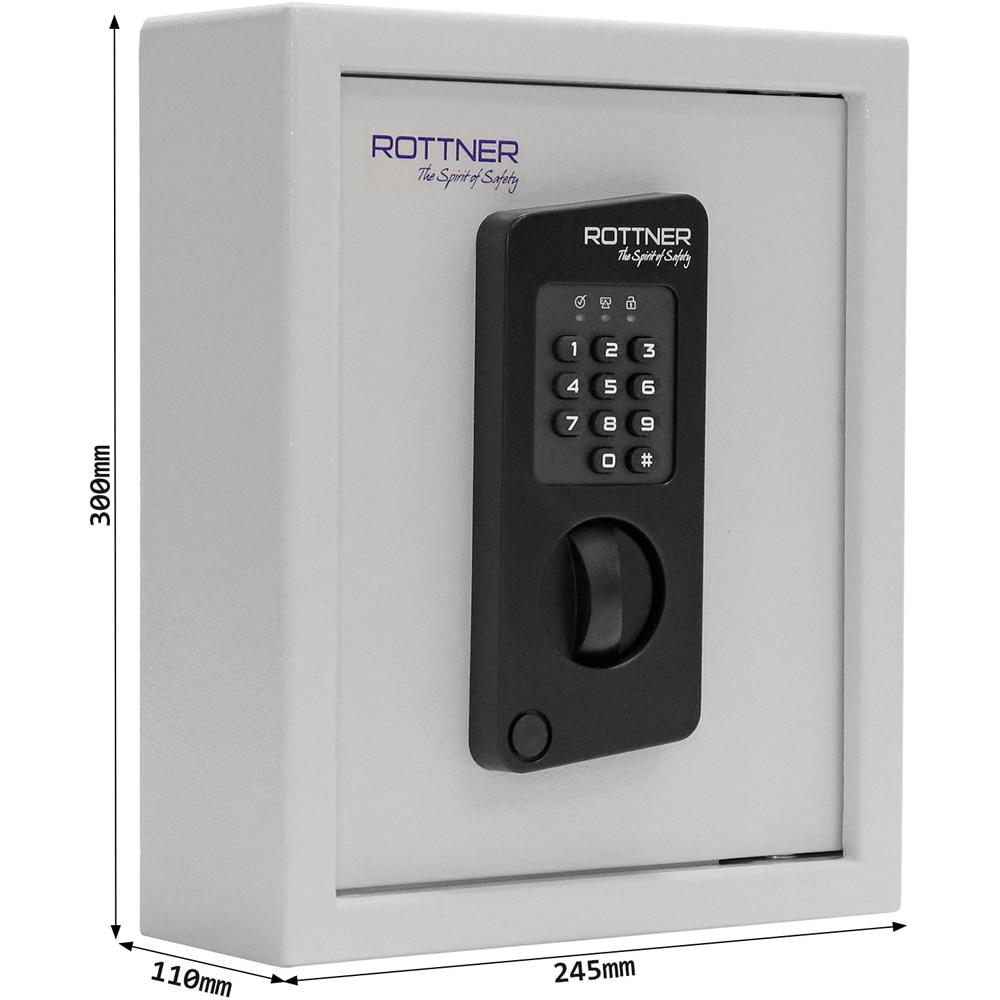 Caseta chei ROTTNER Keytronic 20, Inchidere electronica, 110 x 245 x 300 mm, alb