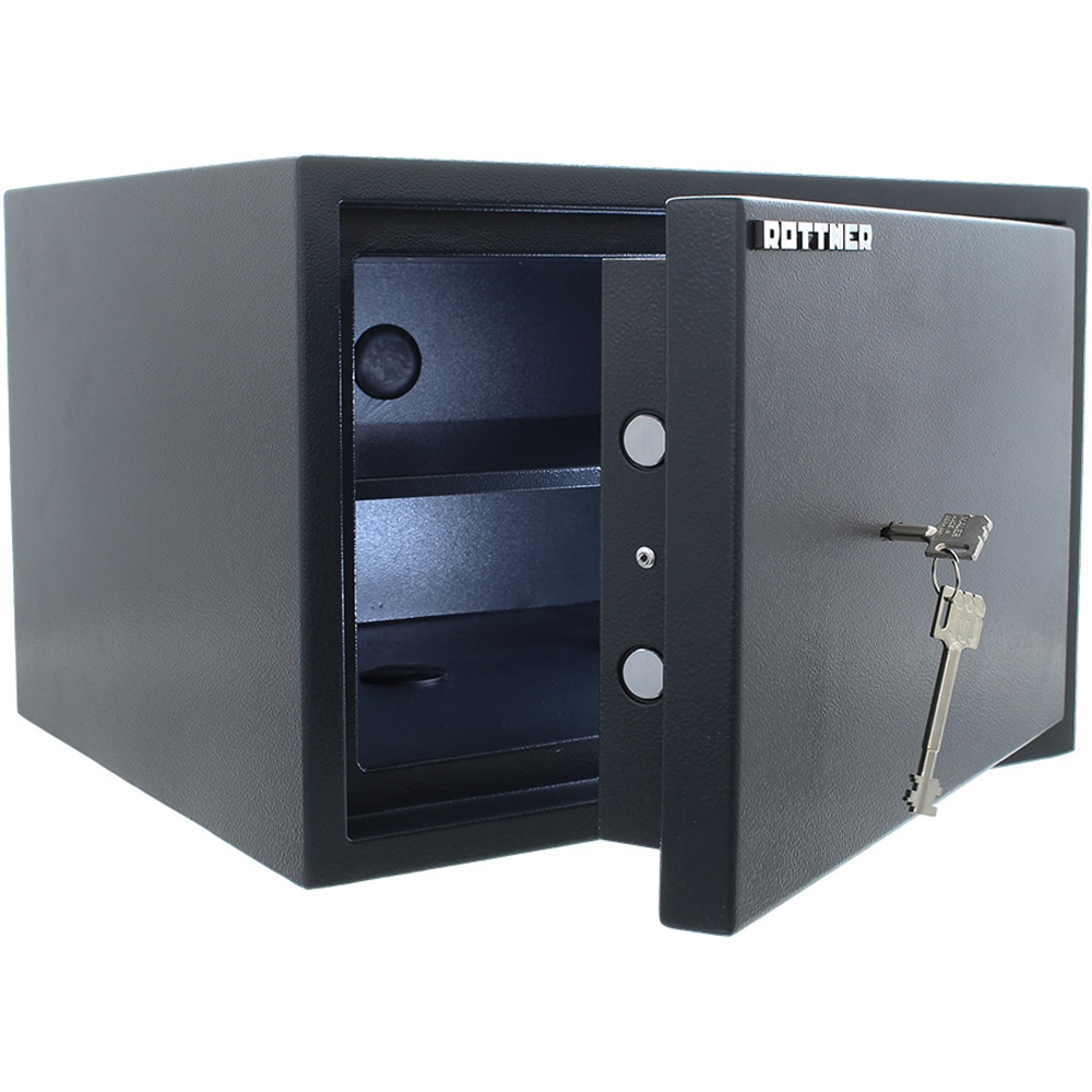 Seif certificat antiefractie ROTTNER PS 300 DB, Inchidere cheie, 400 x 445 x 300 mm, antracit