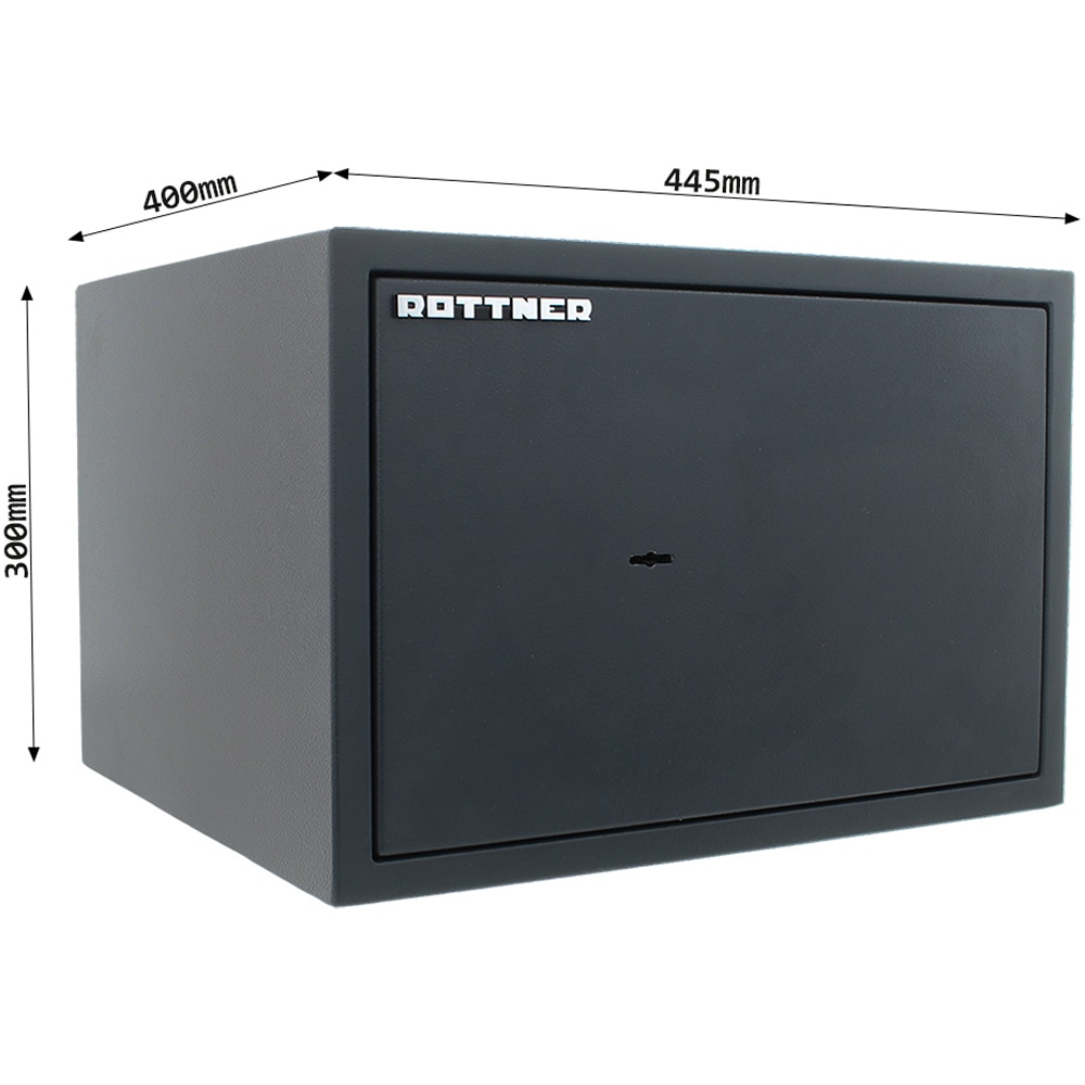 Seif certificat antiefractie ROTTNER PS 300 DB, Inchidere cheie, 400 x 445 x 300 mm, antracit