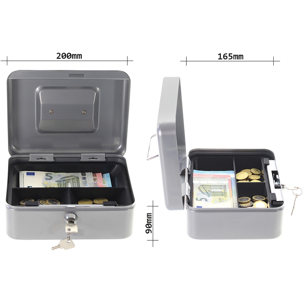 Caseta de valori ROTTNER Star Cash 2, Inchidere cheie, 165 x 200 x 90 mm, argintiu