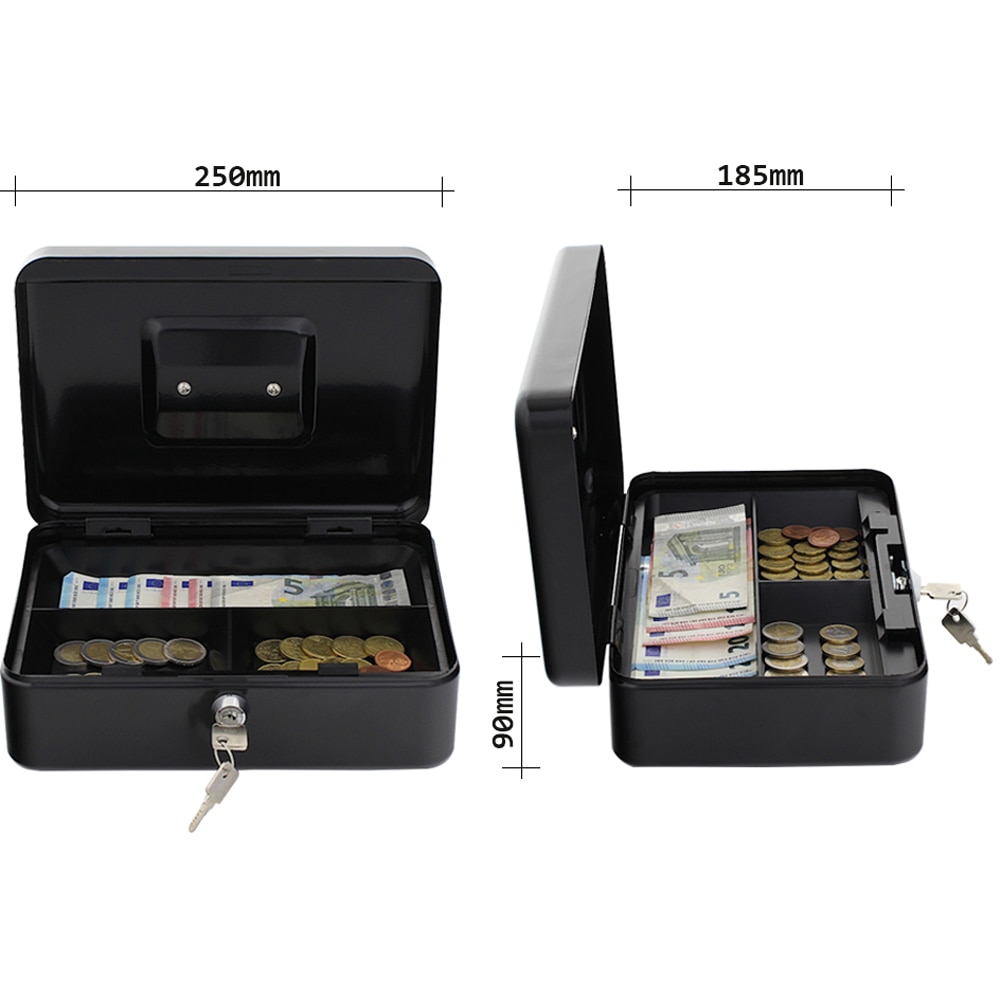 Caseta de valori ROTTNER Home Star Cash 3, Inchidere cheie, 185 x 250 x 90 mm, negru