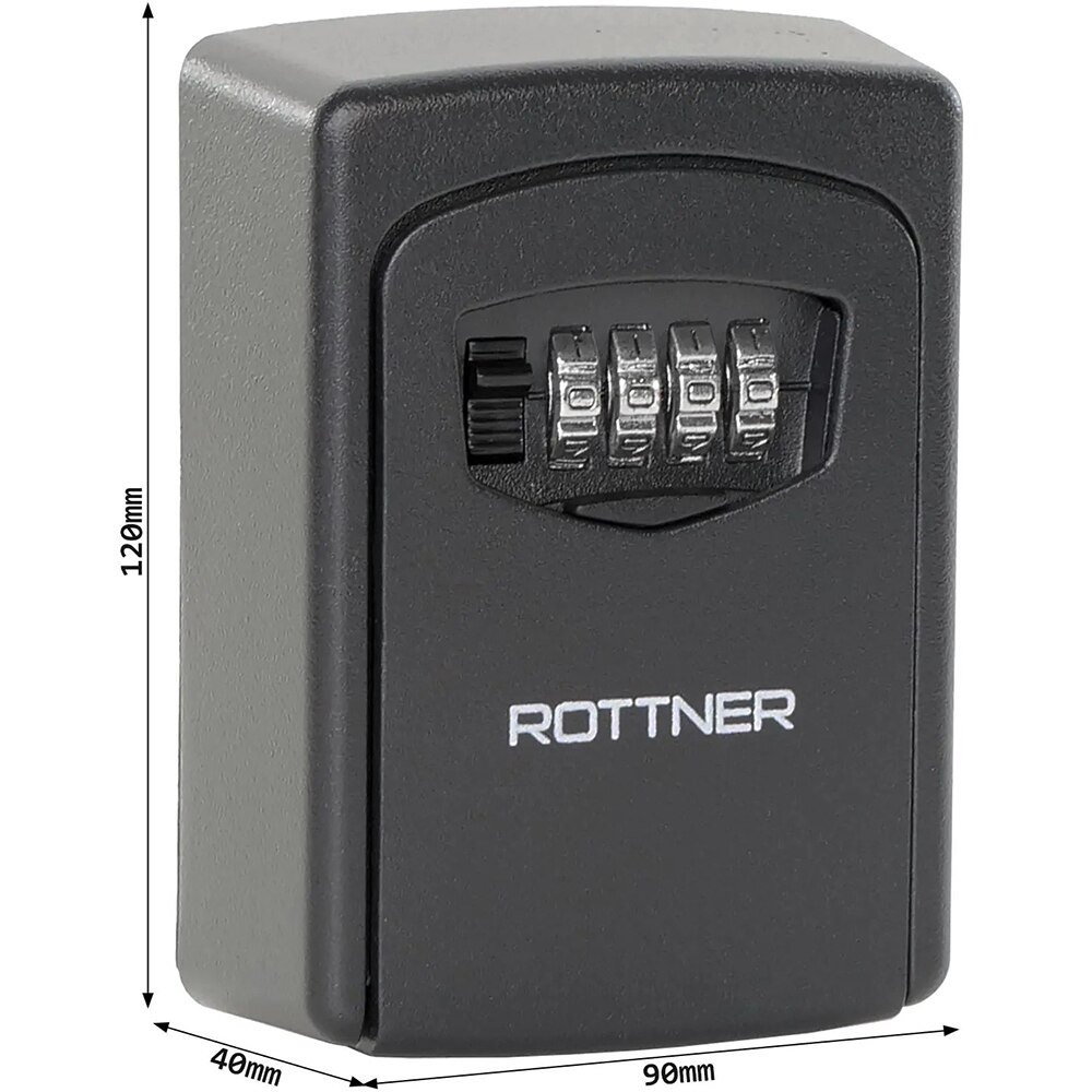 Caseta chei ROTTNER Care, Inchidere cifru, 40 x 90 x 120 mm, antracit