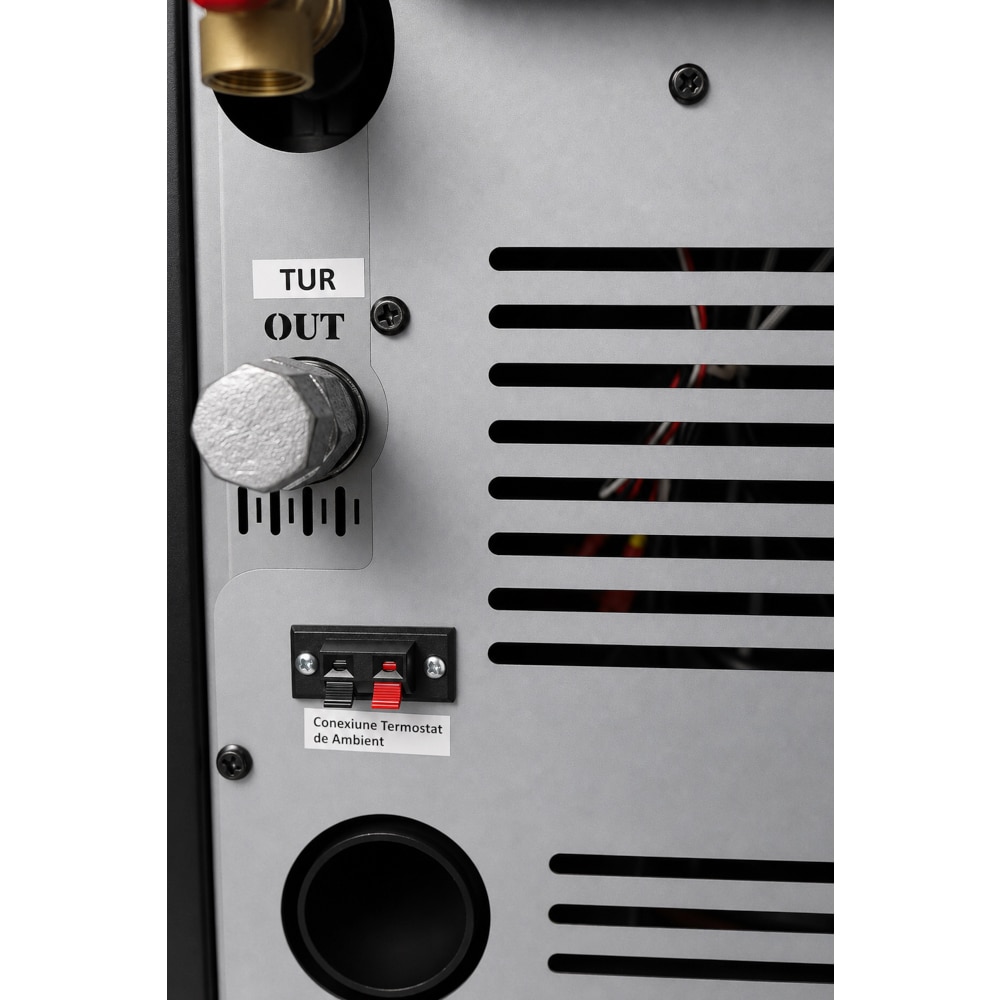 Cazan pe peleti FORNELLO Serena B, 25 kW, 55 x 68 x 102 cm, pompa de circulatie, vas expansiune, telecomanda, Wi-Fi, negru