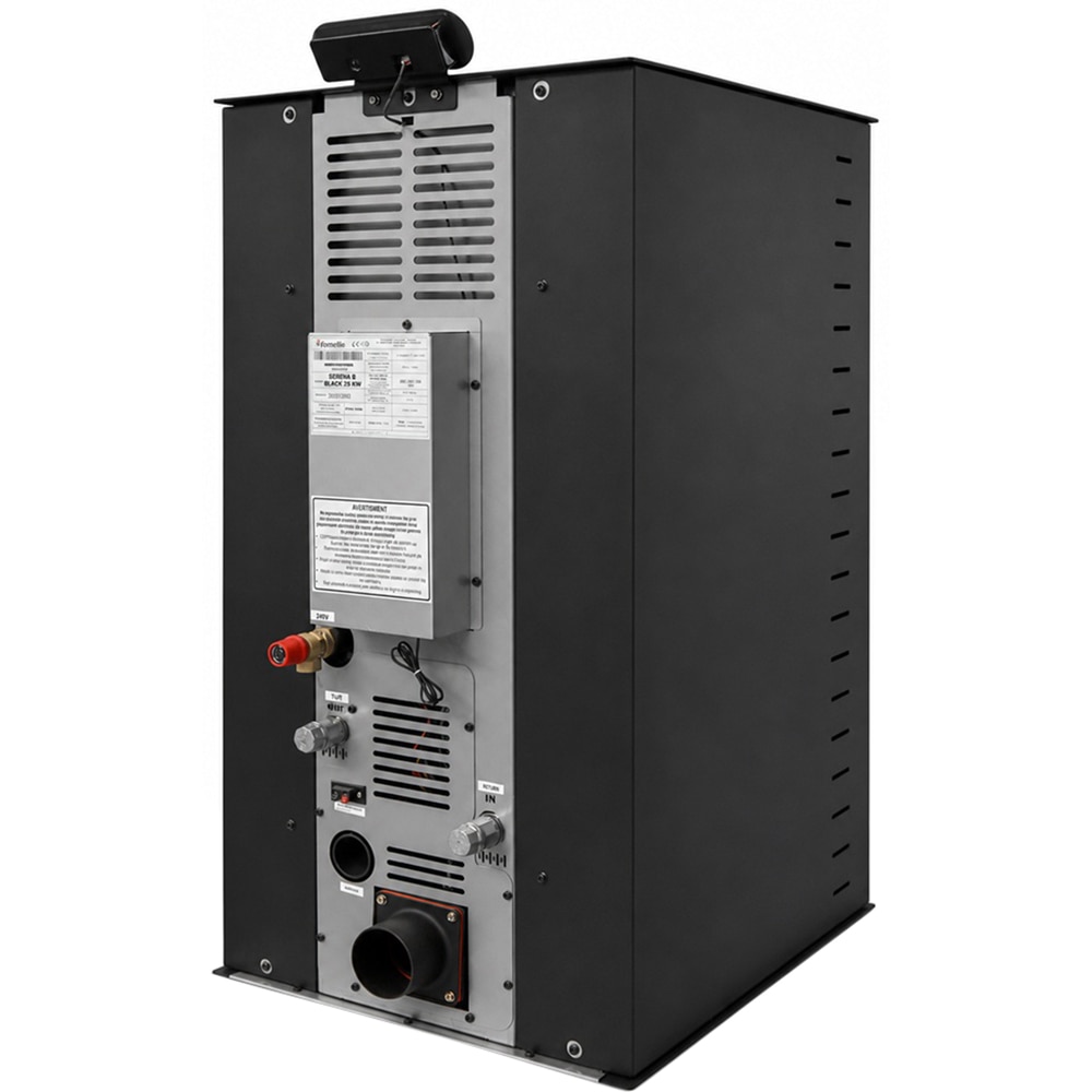 Cazan pe peleti FORNELLO Serena B, 25 kW, 55 x 68 x 102 cm, pompa de circulatie, vas expansiune, telecomanda, Wi-Fi, negru