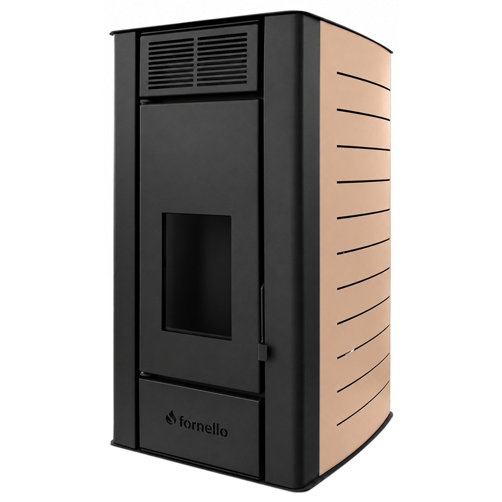 Termosemineu pe peleti FORNELLO Serena, 25 kW, 55 x 68 x 102 cm,, telecomanda, Wi-Fi, negru-crem