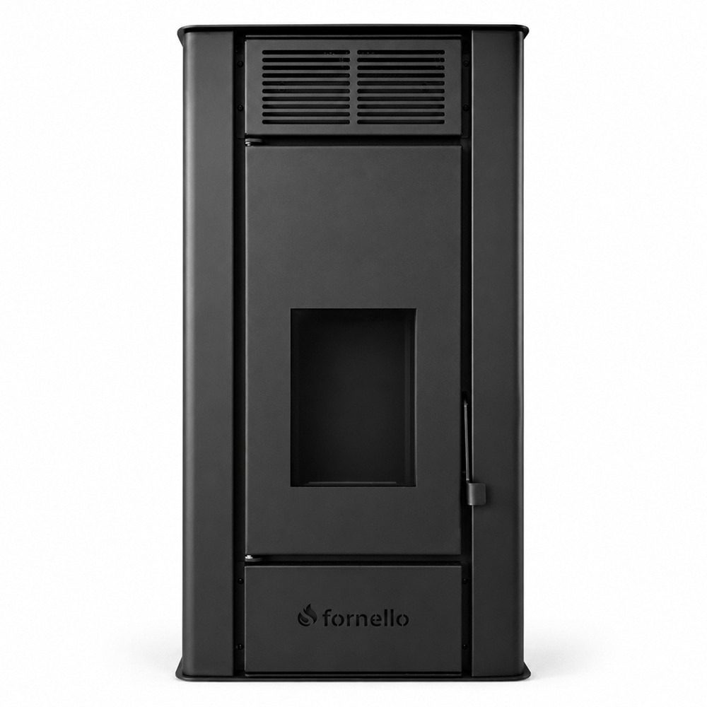Termosemineu pe peleti FORNELLO Serena, 25 kW, 55 x 68 x 102 cm,, telecomanda, Wi-Fi, negru-crem