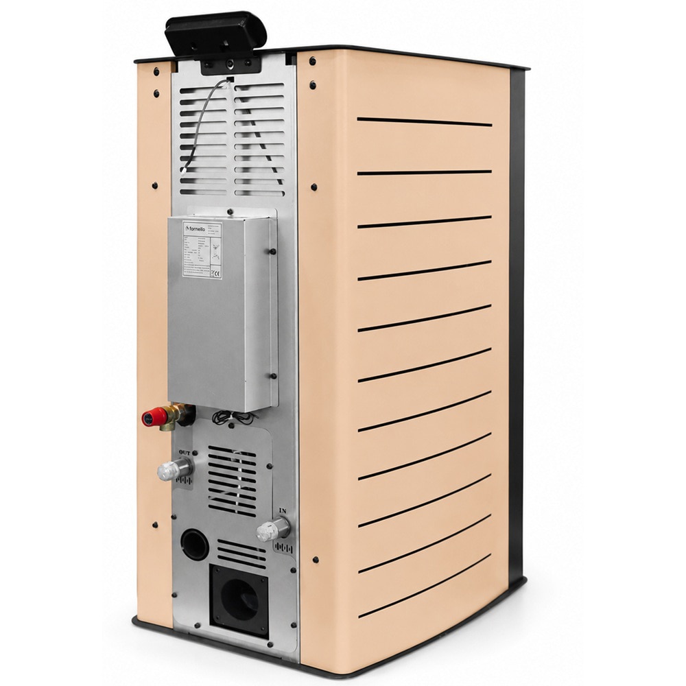 Termosemineu pe peleti FORNELLO Serena, 25 kW, 55 x 68 x 102 cm,, telecomanda, Wi-Fi, negru-crem