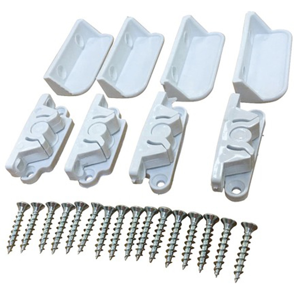 Set inchidere plasa insecte SUNNY, plastic, 6.7 cm, 8 piese, alb