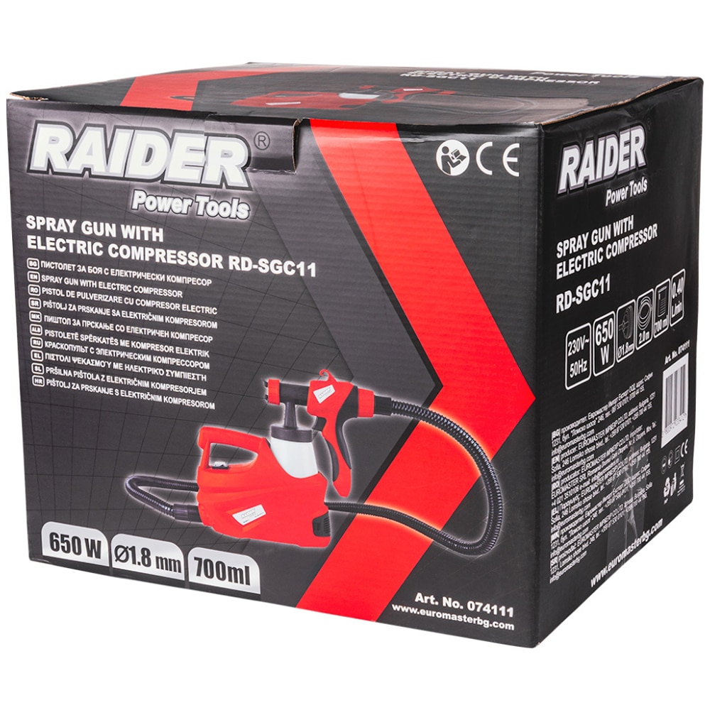 Pistol de vopsit RAIDER, 650W, 700ml