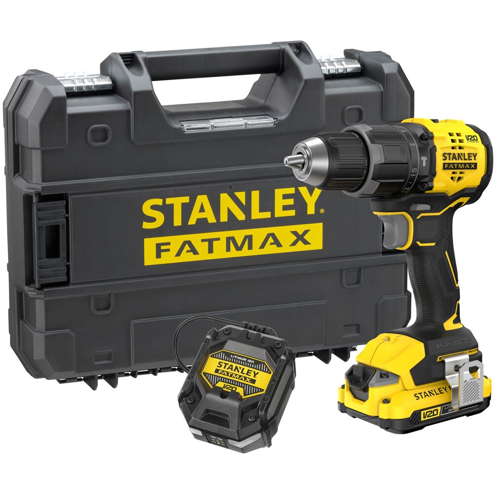 Masina de gaurit cu percutie STANLEY FATMAX SFMCD716D, 18V, 2Ah, Brushless, Li-Ion
