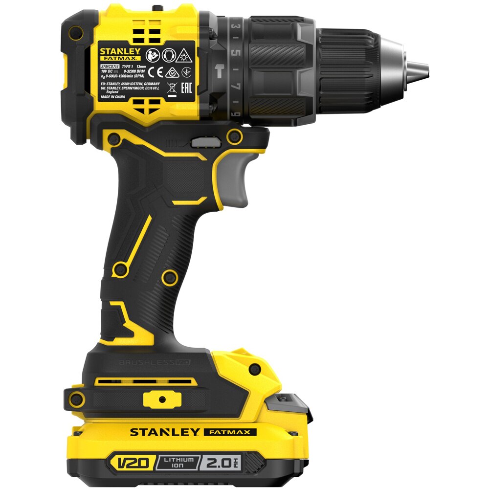 Masina de gaurit cu percutie STANLEY FATMAX SFMCD716D, 18V, 2Ah, Brushless, Li-Ion
