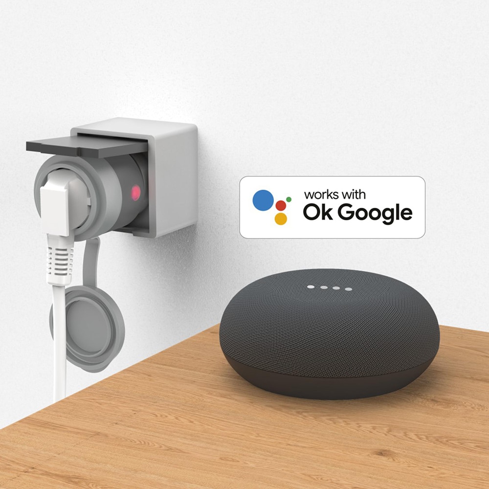 Priza inteligenta de exterior HAMA 00176624, Wi-Fi, 2300W, 10A, IP44, gri