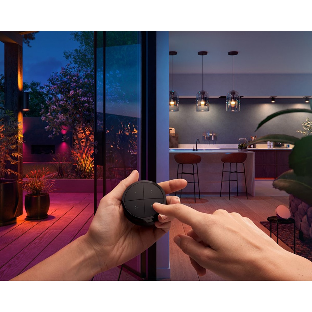 Intrerupator smart PHILIPS HUE Tap 8719514440937, 4 butoane configurabile, Wi-Fi, Touch, negru