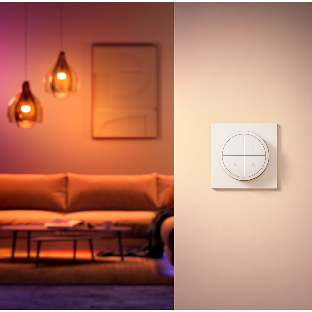 Intrerupator smart PHILIPS HUE Tap 8719514440999, 4 butoane configurabile, Wi-Fi, Touch, alb