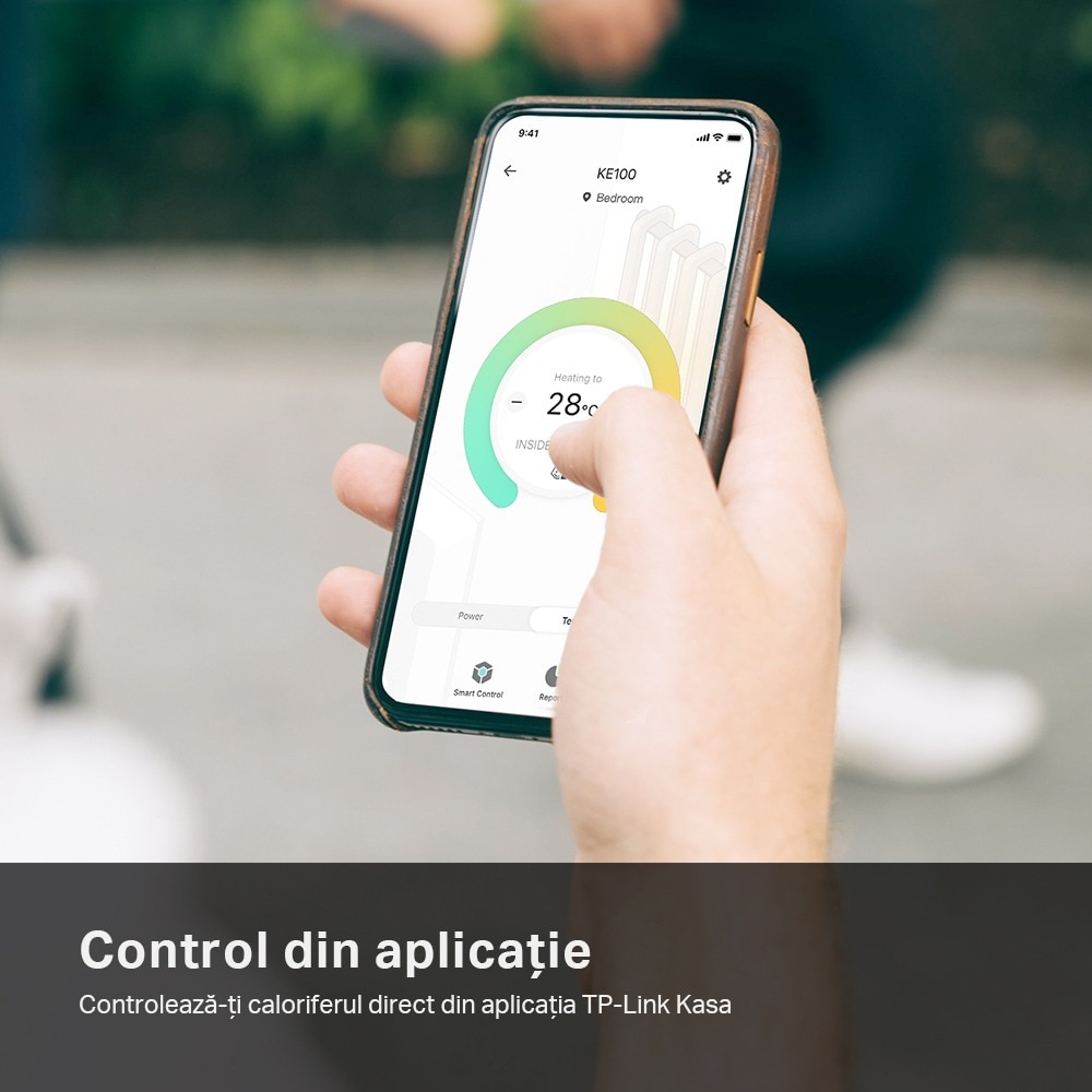 Cap Termostat Smart TP-LINK KE100, Wi-Fi, alb