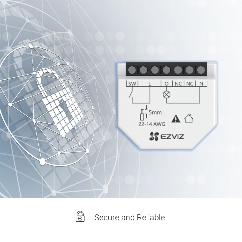 Releu smart EZVIZ T35W, Wi-Fi, cu programare si automatizare, control vocal, alb