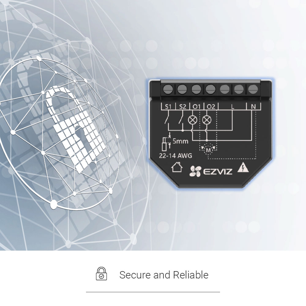 Releu smart EZVIZ T36WM, Wi-Fi, programare, automatizare, statistica, control vocal, negru