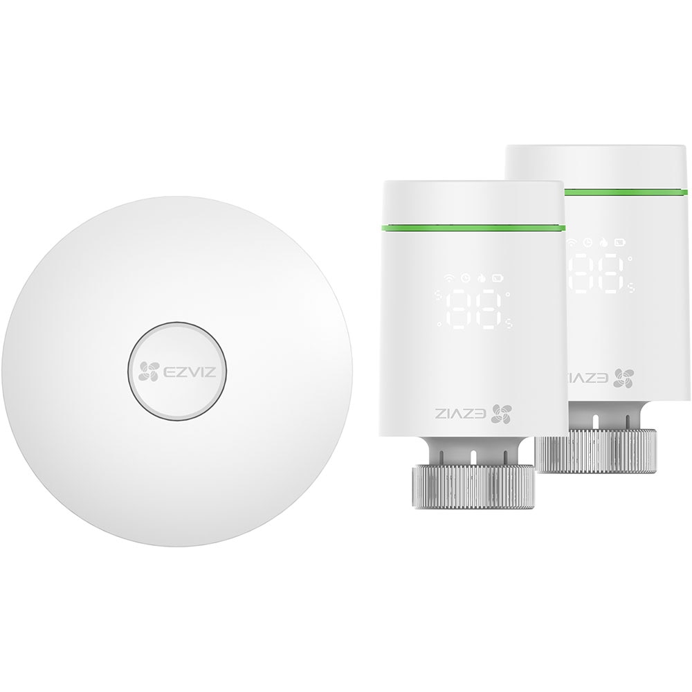 Kit termostat de calorifer EZVIZ T55, hub A3, Wi-Fi, ZigBee, alb