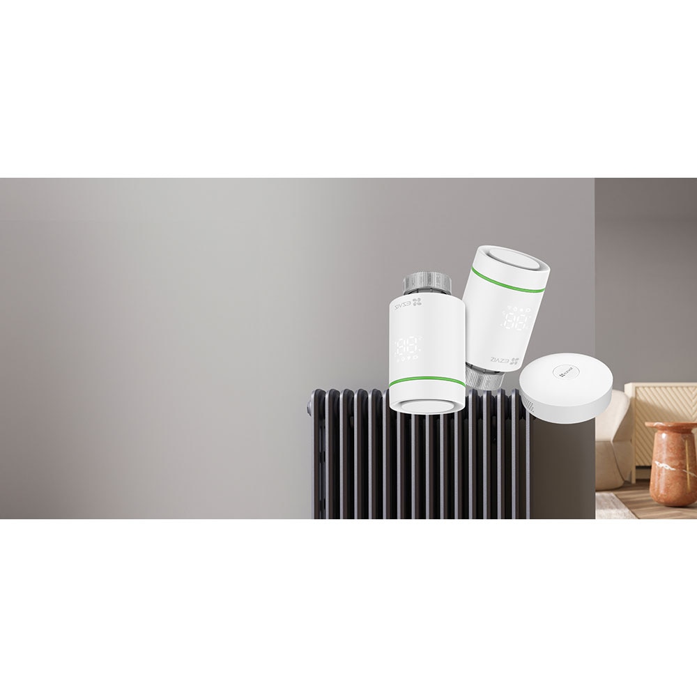 Kit termostat de calorifer EZVIZ T55, hub A3, Wi-Fi, ZigBee, alb