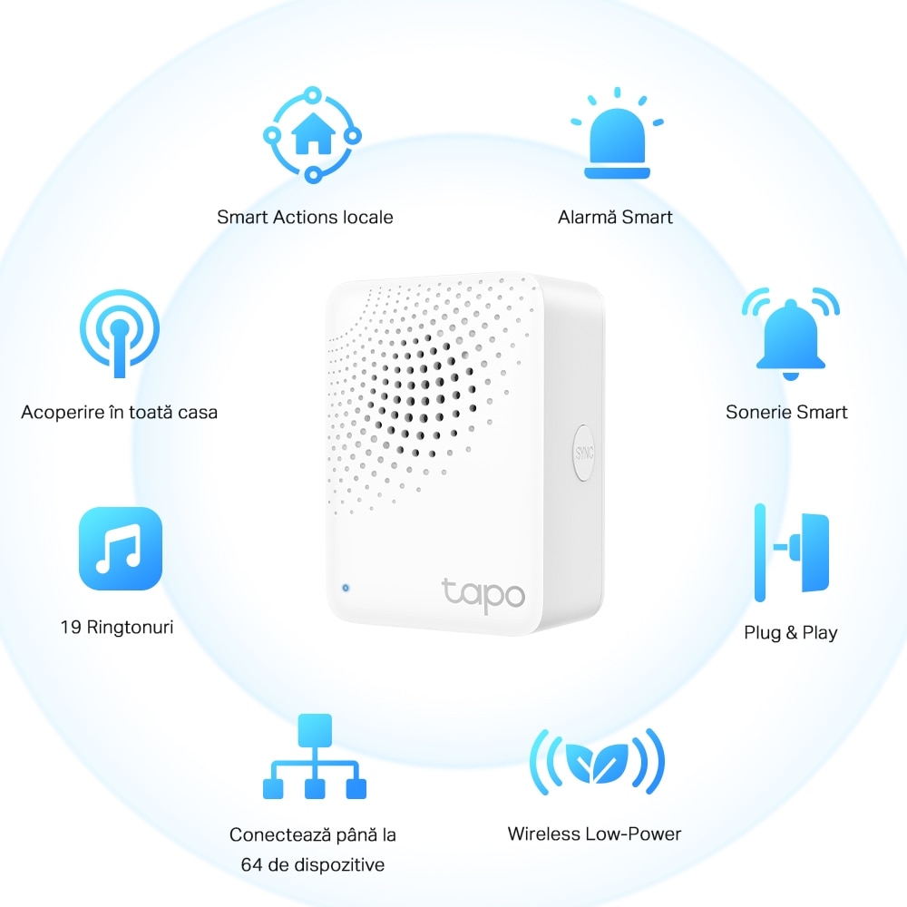 Hub smart TP-LINK Tapo H100, Wi-Fi, alb